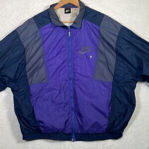 Vintage Nike Air purple blue gray full zip windbreaker Men‎ Large